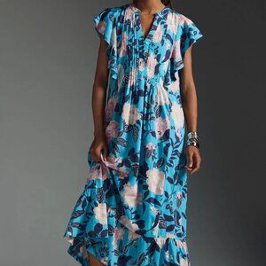 Anthropologie Maeve - Size 2XL - Blue Floral BOTANICAL MOTIF Cassandra Maxi